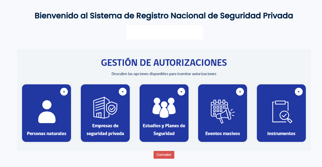 Gestión de autorizaciones - seleccionar Personas Naturales